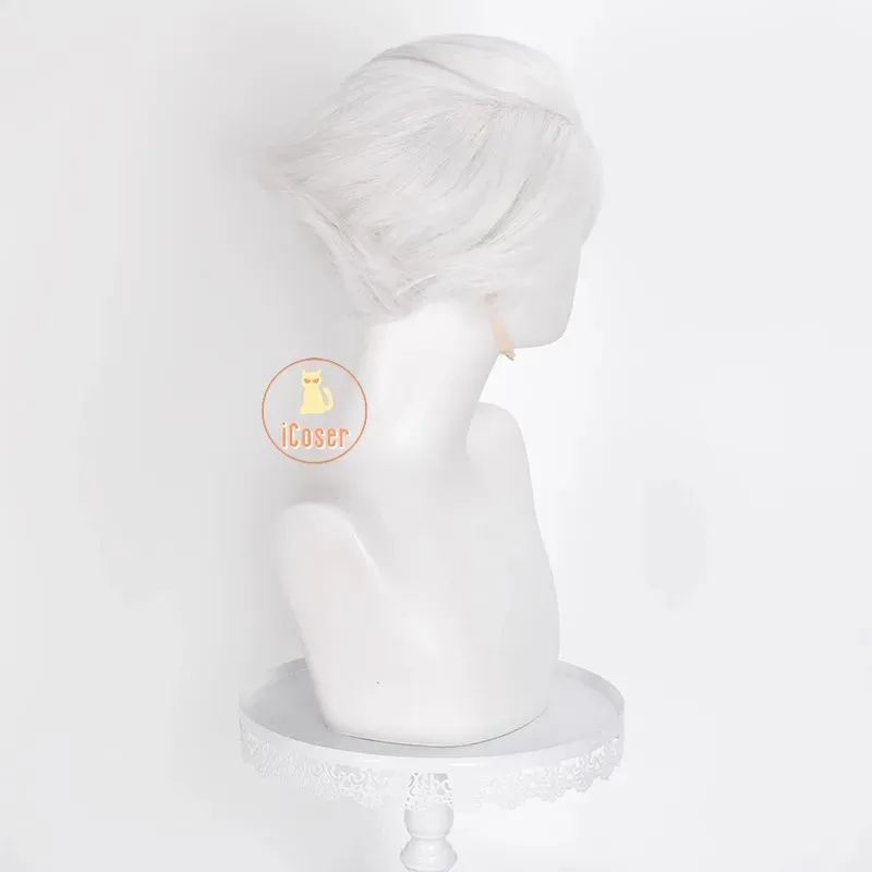 25COSiCoser أنيمي ليكون بطل X لطيف شعر مستعار تأثيري الأبيض القصير الشعر لين لينغ حفلة الهالوين للنساء الرجال كرنفال لعب الأدوار كوس P
