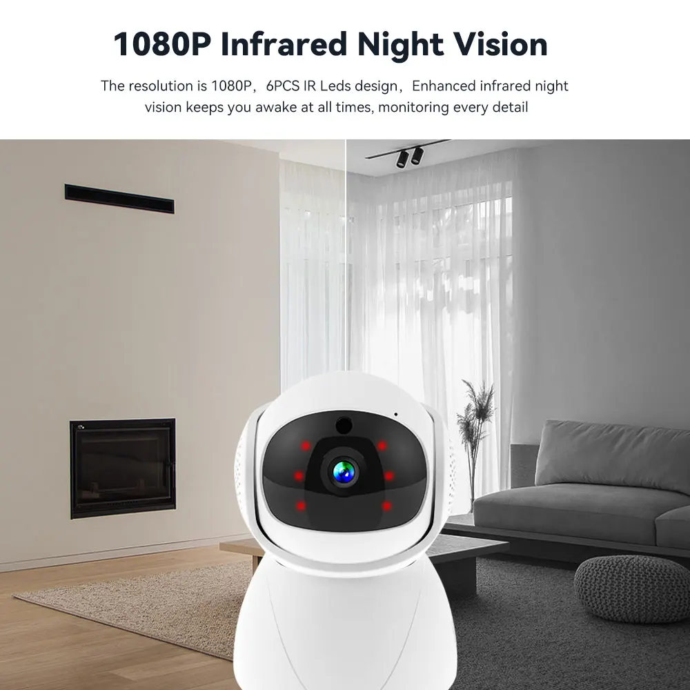 Tuya Smart 1080P 5Ghz WiFi Auto Tracking Sound Detect Security CCTV Video Baby Monitor telecamera IP Wireless interna ONVIF