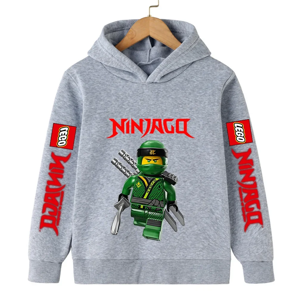 Cartoon Games Hoodies Boys Girls Children Ninja Games Printed Cartoon Retro Autumn Fleece Casual Hoodies Simple and Classical