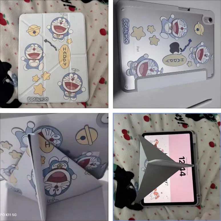 미니소 도라에몽 아이패드 케이스 2025 아이패드 A16 A17 9세대 10세대 11세대 태블릿 커버 펀다 아이패드 에어 3 4 5 프로 4 5 6 M4 보호 케이스