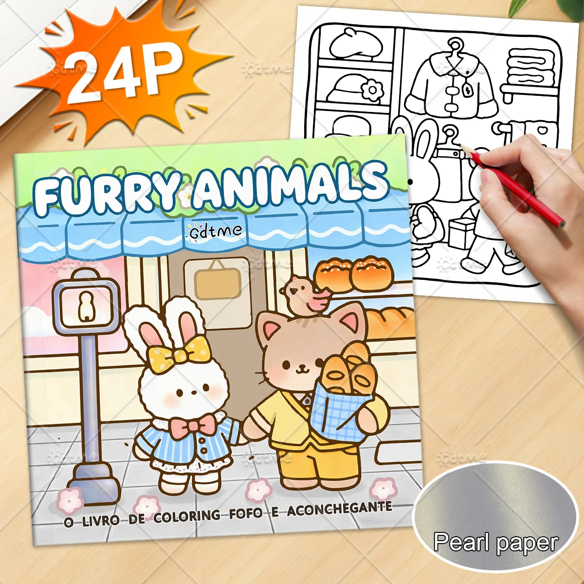 FURRY ANIMALS Malbuch für Erwachsene mit niedlichen, gemütlichen täglichen Aktivitäten zur Entspannung (Cozy Spaces Coloring) – Detail 1