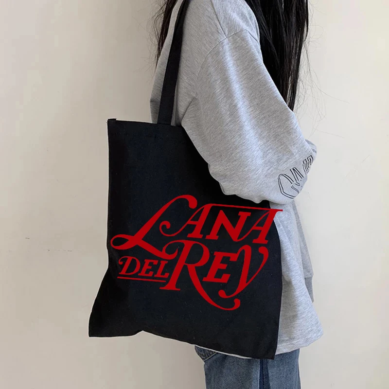 90s Lana Del Rey Ldr Shopping Bag Eco Manga Tote Harajuku Shopper Bag Women Canvas Shoulder Bag Large-capacity Large-capacity