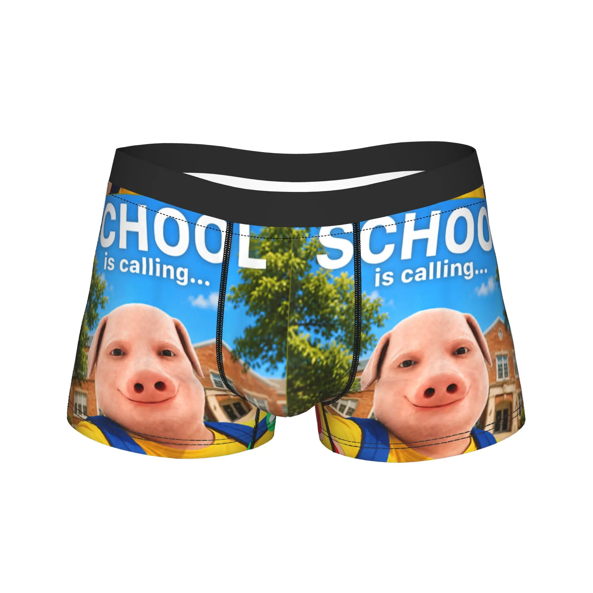 School Calling John Pork Back to School Brainrot Meme Underwear Man Panties Print Classic Trunk Quality Boxer Brief Plus Size