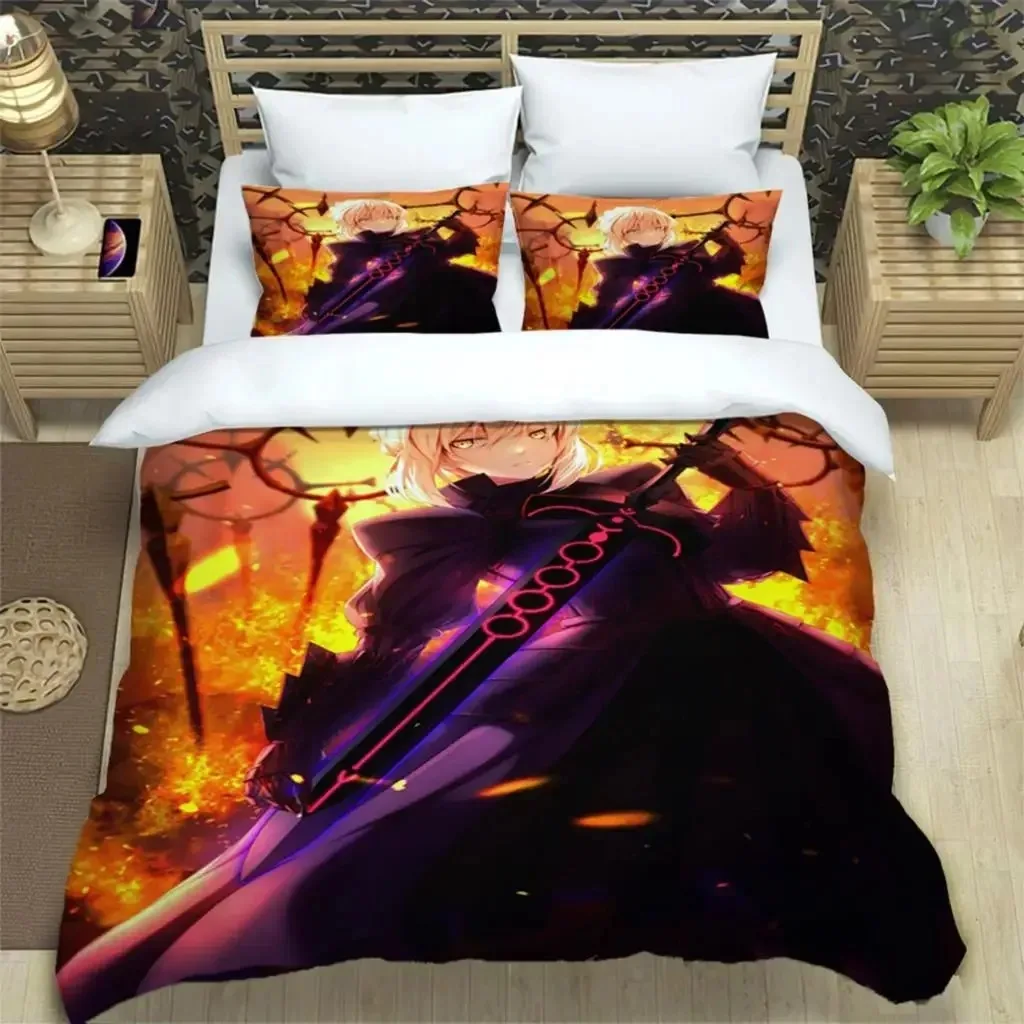 

Fate EXTRA Duvet Cover Pillowcase Tohsaka Rin Bedding Set Adult Children Bedroom Decoration Gift Single Double Large Size