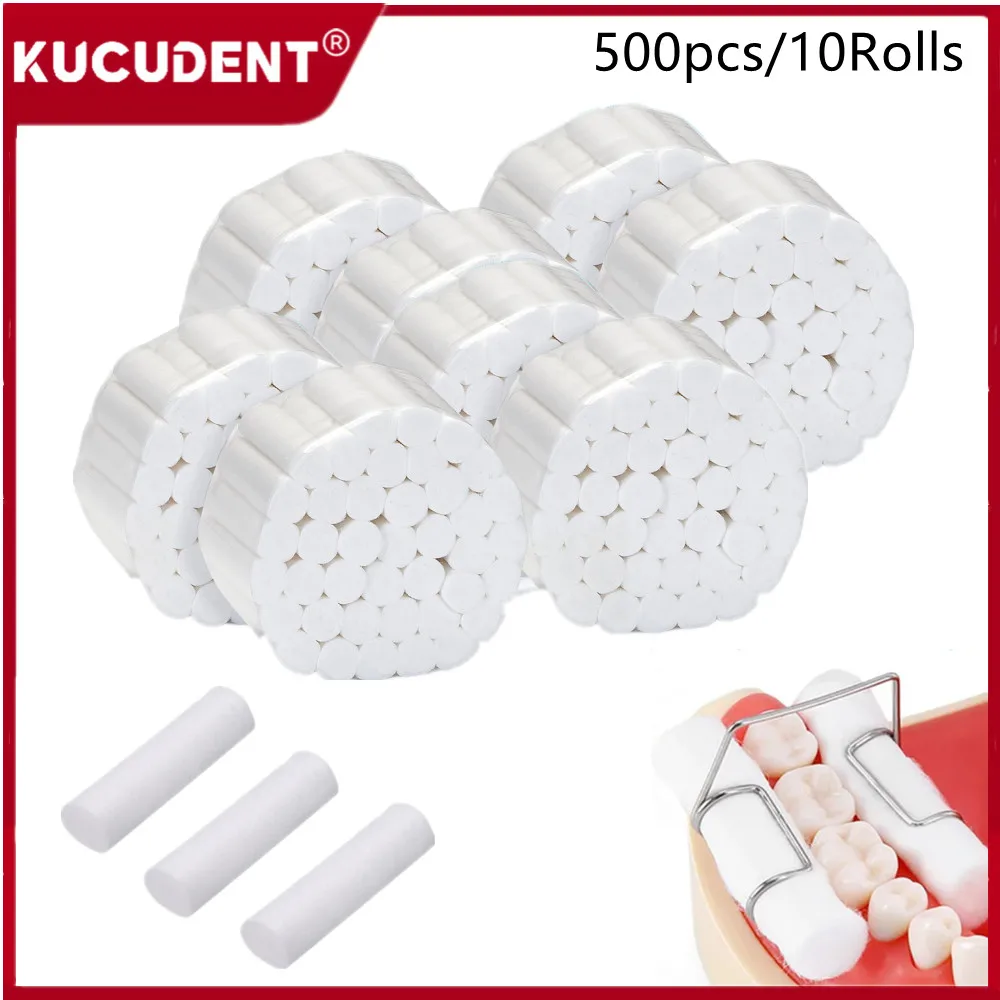 

500pcs Dental Medical Surgical Cotton Rolls Tooth Gem Cotton Roll Disposable Teeth Whitening Cleaning Lab Dentist Consumables