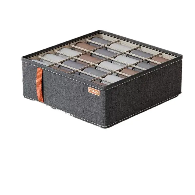 

Multi-functional Underwear Socks Storage Box Fabric Oxford Cloth Undergarment Organizer with Compartments for Dormitory Wardrobe