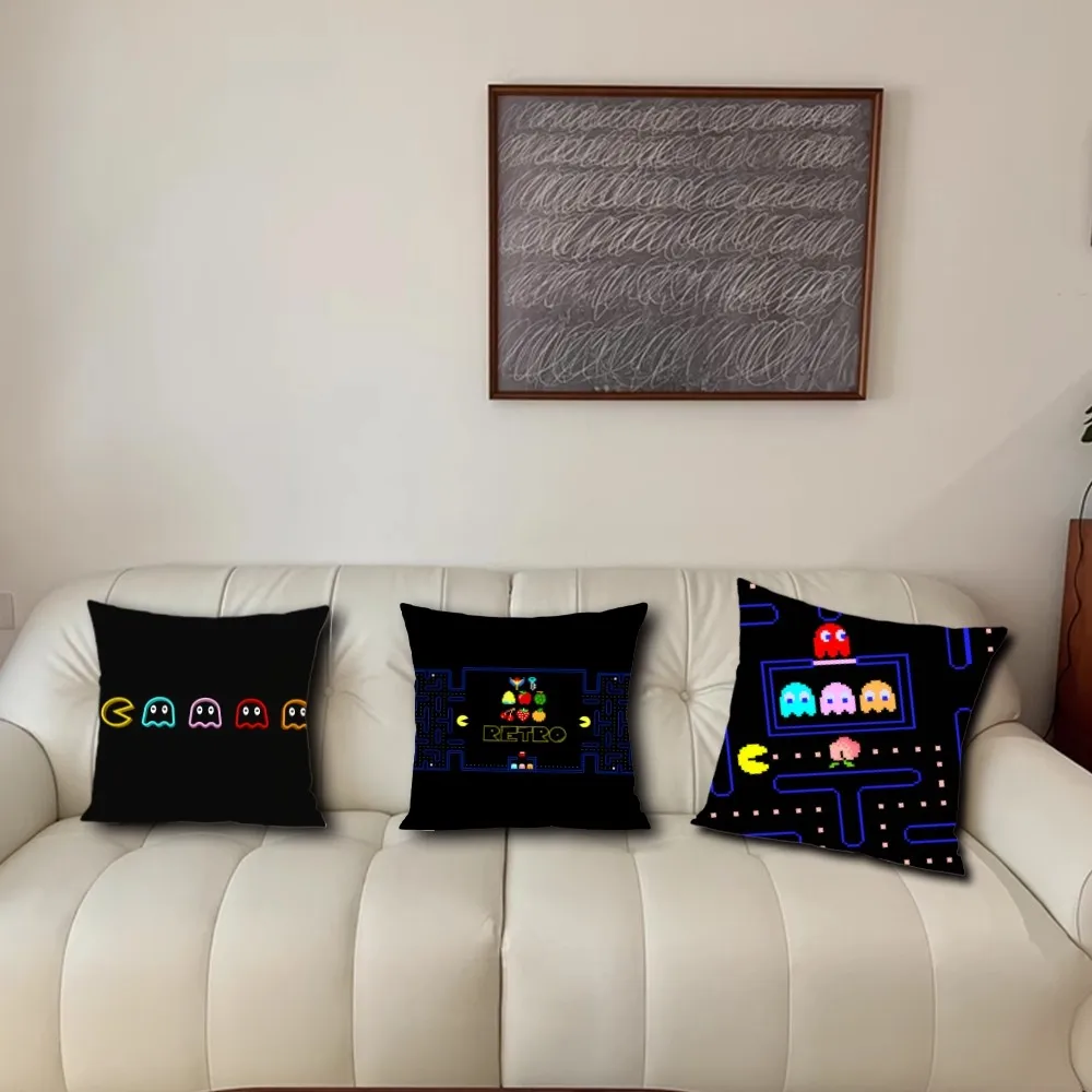 P-Pac M-Man Game Pillow Case Short Plush Velvet Rectangle Cases Room Decor Home Decoration Cushions Cover