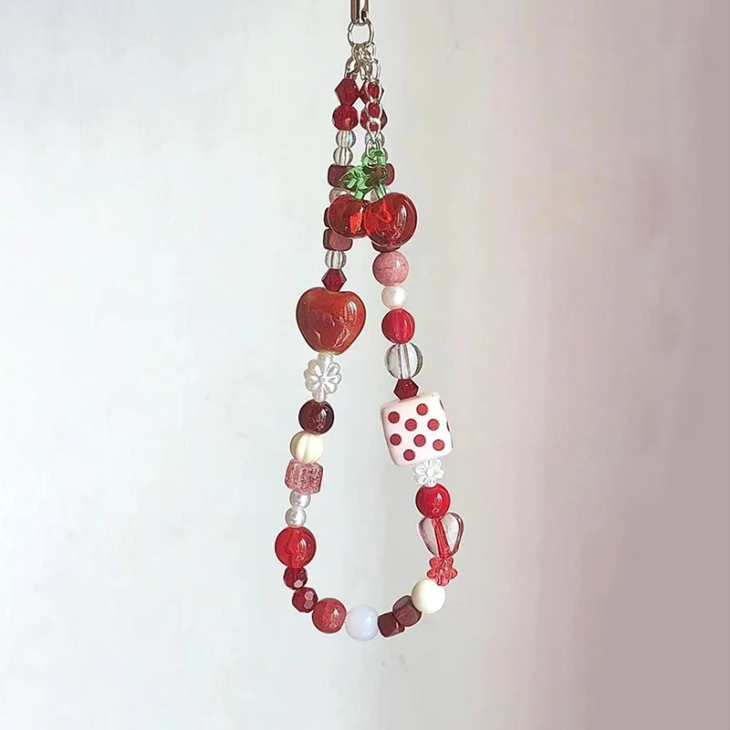 الكرز قلادة قضية الهاتف المحمول سلسلة CCD كاميرا حبال حبل القديمة Alcove قلادة DIY بها بنفسك اليدوية مطرز مكافحة الإفلات حبل