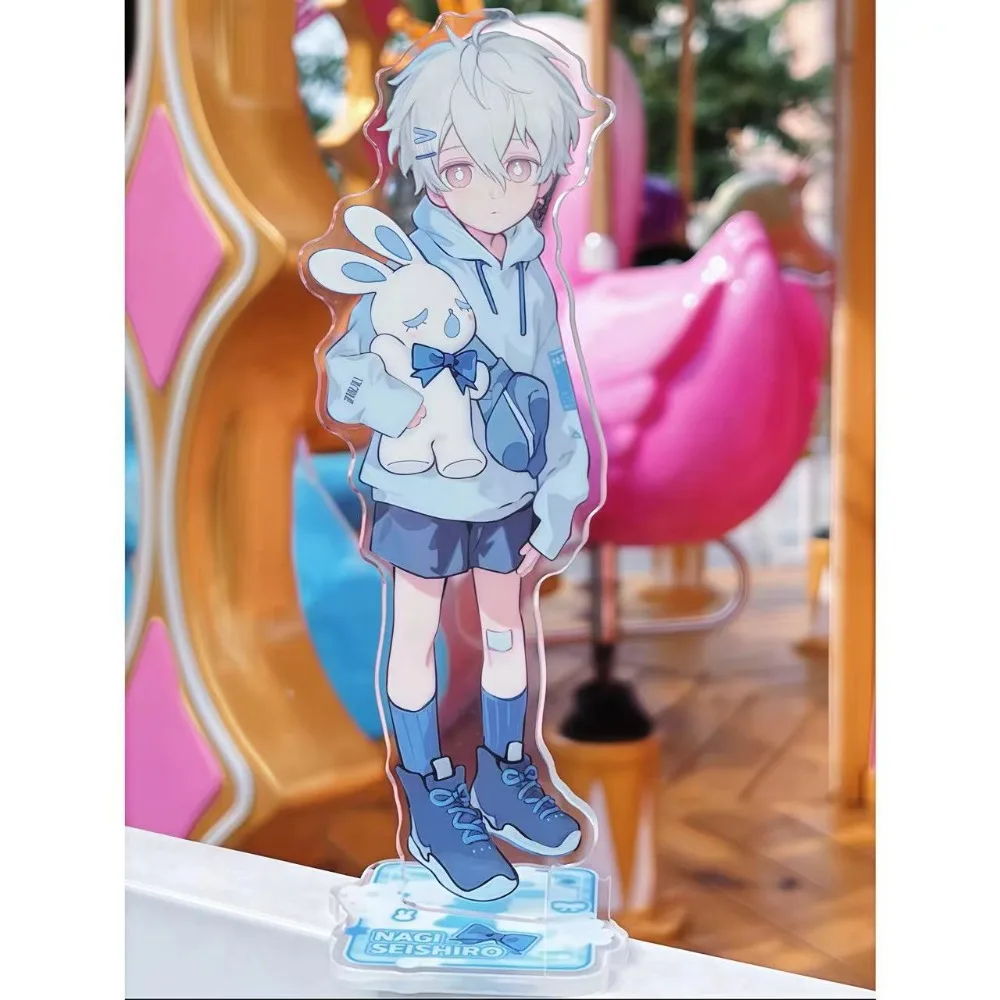 Figura acrílica con cerradura azul, Chigiri Hyoma Bachira Meguru, periféricos de Anime, adorno de escritorio delicado y bonito de alta definición