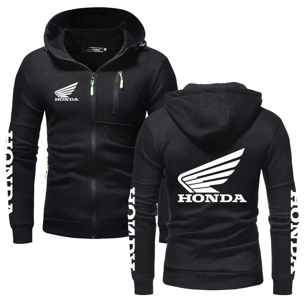 Honda logotipo corrida equipe de motocicleta dos homens com capuz primavera outono moletom masculino com zíper 2025 novo casual feminino jaqueta casac