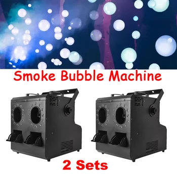 2PCS Rauch Blasen Maschine 1500W Zwei Löcher LED Blase Maschine Hochzeit Party DMX 512 Steuerung für DJ disco Bühne Spezielle Wirkung