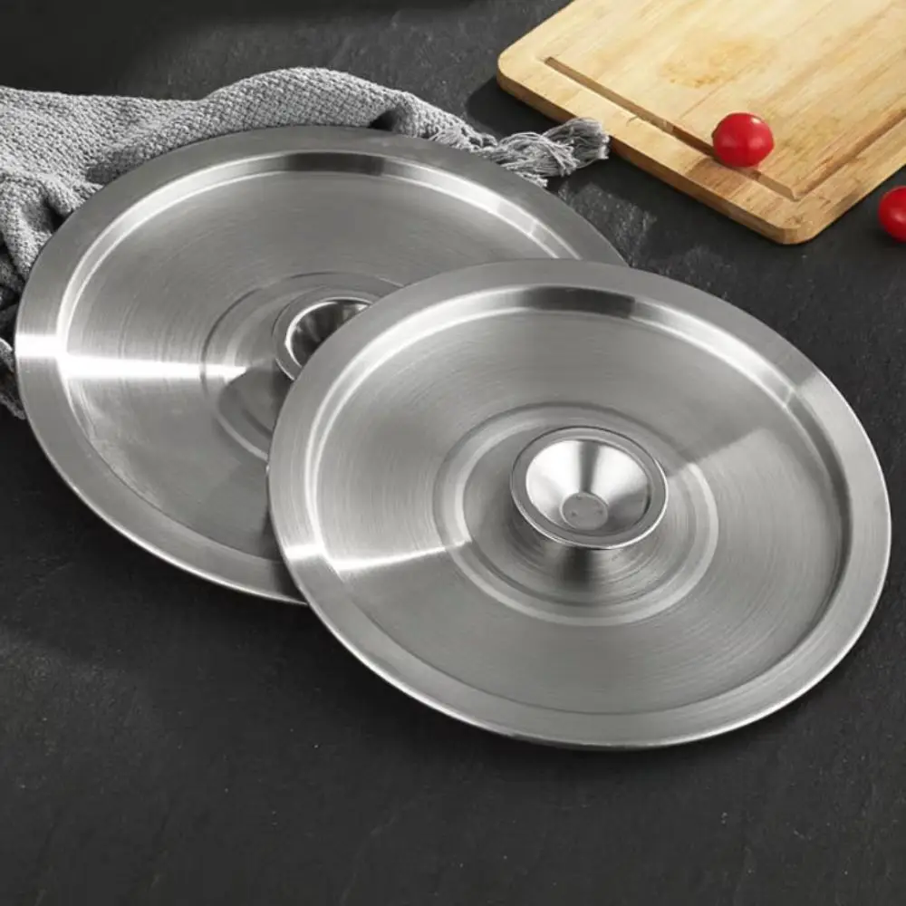

Household Multiple Size Stainless Steel Wok Lid Silver General Cooking Pot Cover Thickened Reusable Pan Lid Soup Bucket
