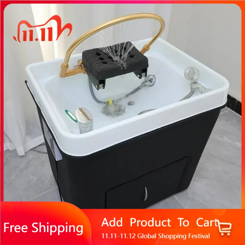 

Italian Hot Shampoo Bed Hair Salon Care Spa Equipment Steam Machine Water Circulation Shampoo Sink Cama Champú Rendy Furniture