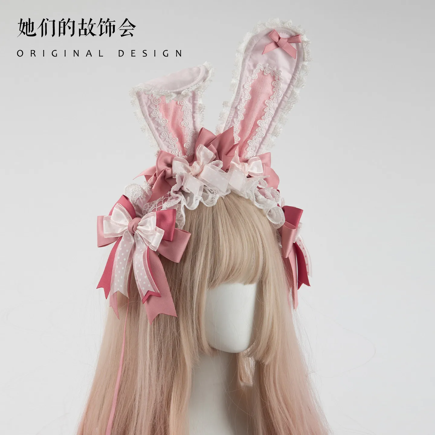 Kc Bonnet Bnt Bow Bunny Handmade Small Lolita Original Rabbit Ear Headband