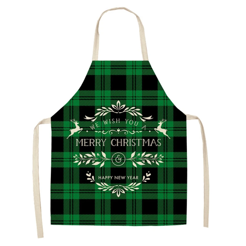 Linen Merry Christmas Apron  Ornament Home Kitchen Accessories Natal Navidad 2023 New Year  Gift