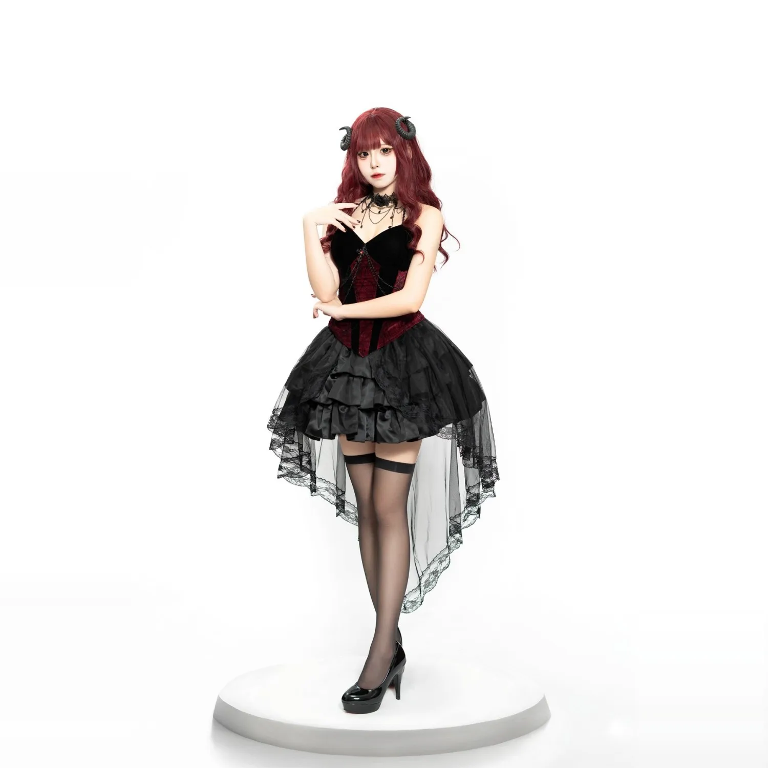 زي تنكري للهالوين بتصميم ملكة الظلام مصاصي الدماء الشيطانية، زي مثير بأسلوب قوطي، طقم تنورة، ملابس نسائية متخصصة، زي مسرحي