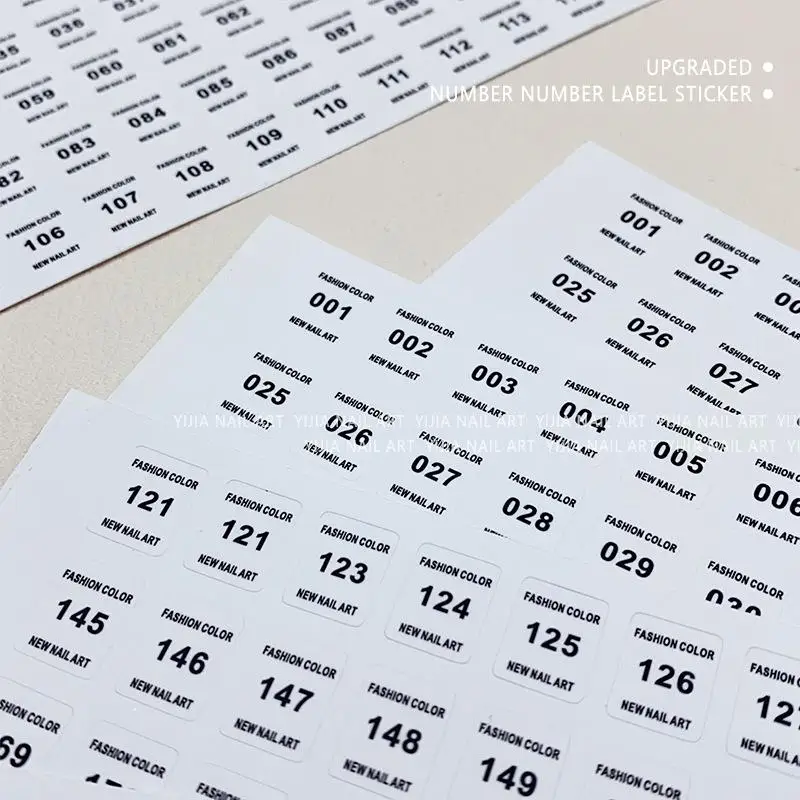 NO.1-240 マニキュア番号ステッカーラベルカラージェルボトル口紅爪のヒント表示マーク番号付けマニキュアツールワニス接着剤
