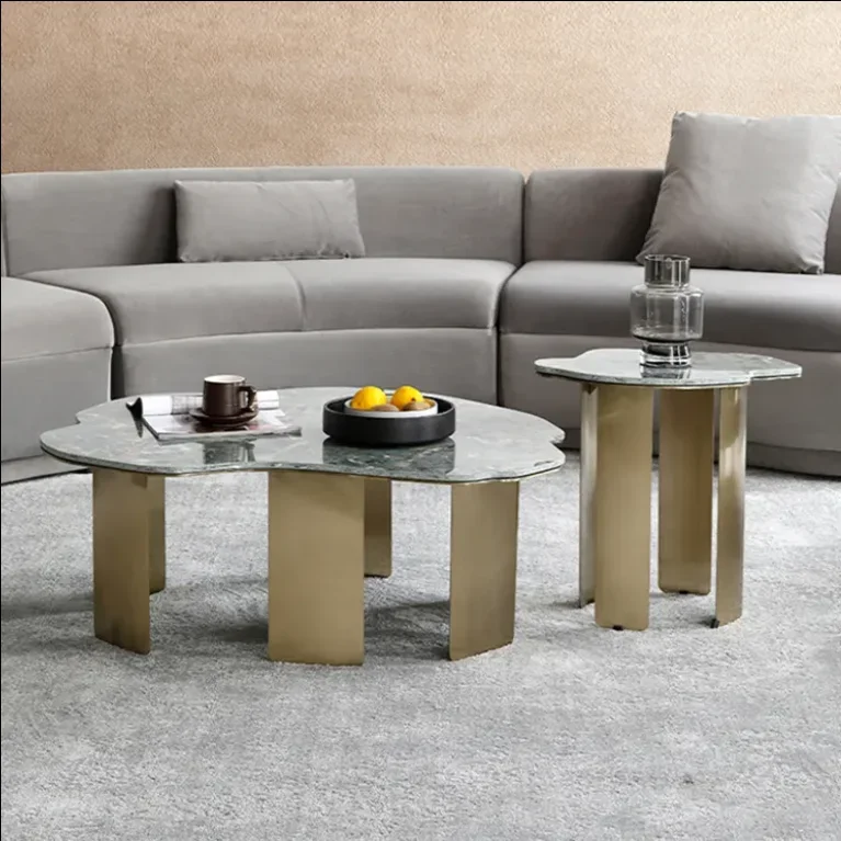 hot selling Italy style coffee table sintered stone table indoor promotional Integrated free center table set