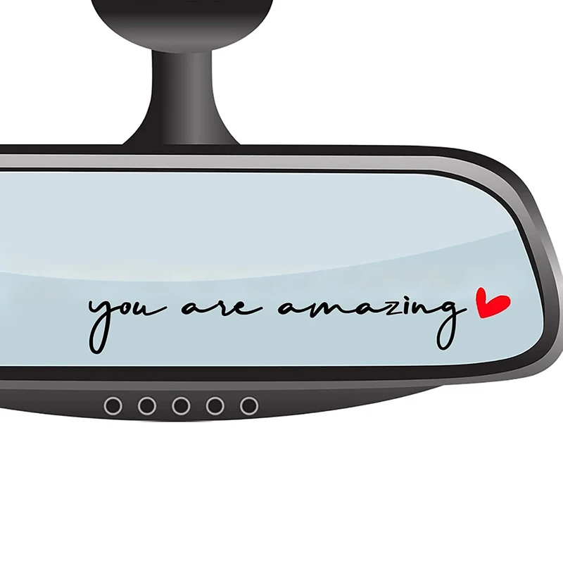 Autocollant en vinyle en forme de cœur « You Are Amazing », 6 pièces, autocollant auto-adhésif pour rétroviseur de voiture, accessoires de décoration intérieure automobile
