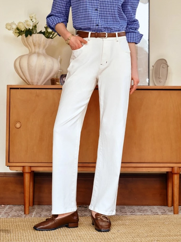 

OLrain женские широкие джинсы, повседневные прямые брюки с высокой талией и заниженной промежностью, осень 2023, низ с петлей на поясе O57QA001032