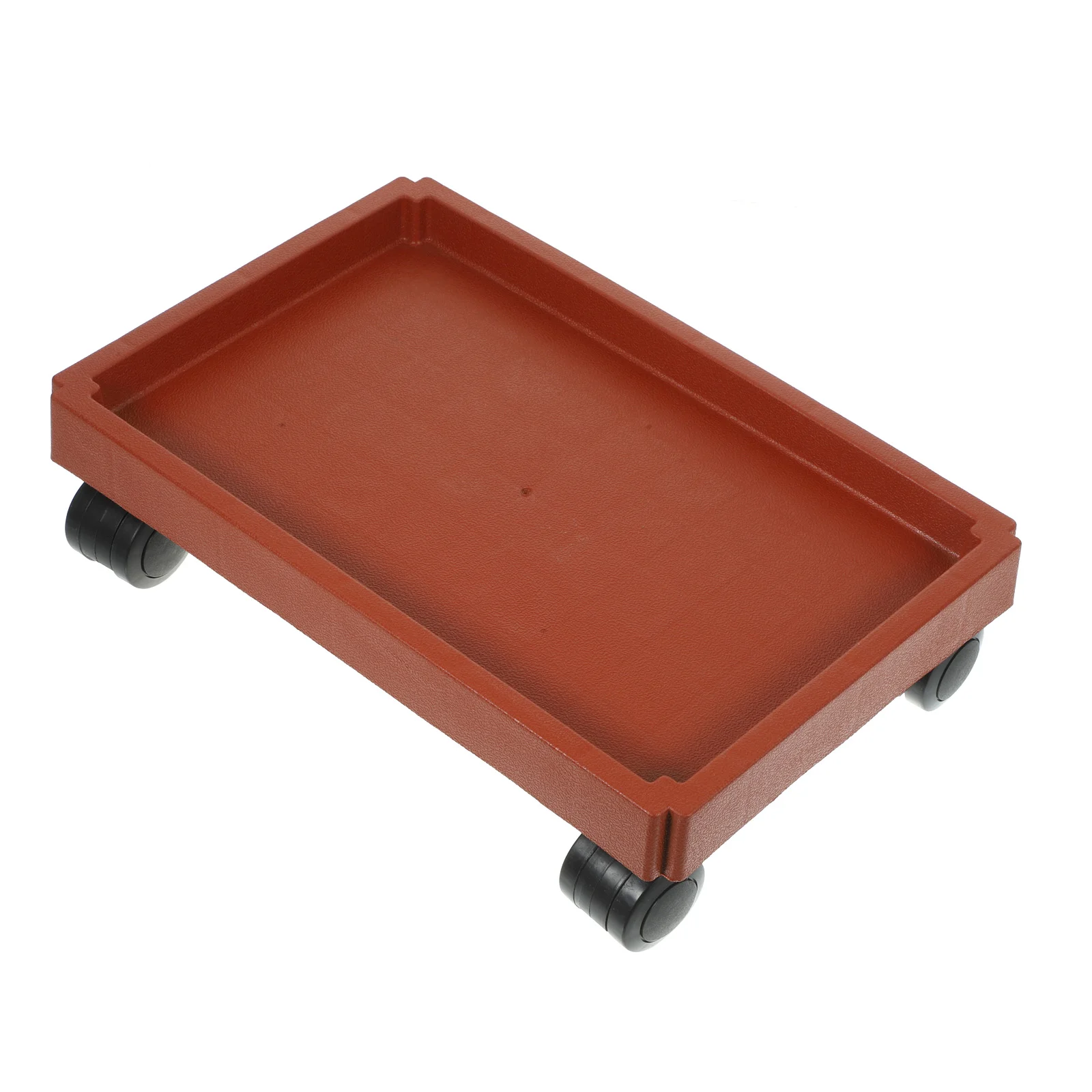 

Rectangular Base Holder Thickened Removable Bonsai Flower Tray with Wheels (red) Planter Roller Pots Indoor Plants Cart Plastic