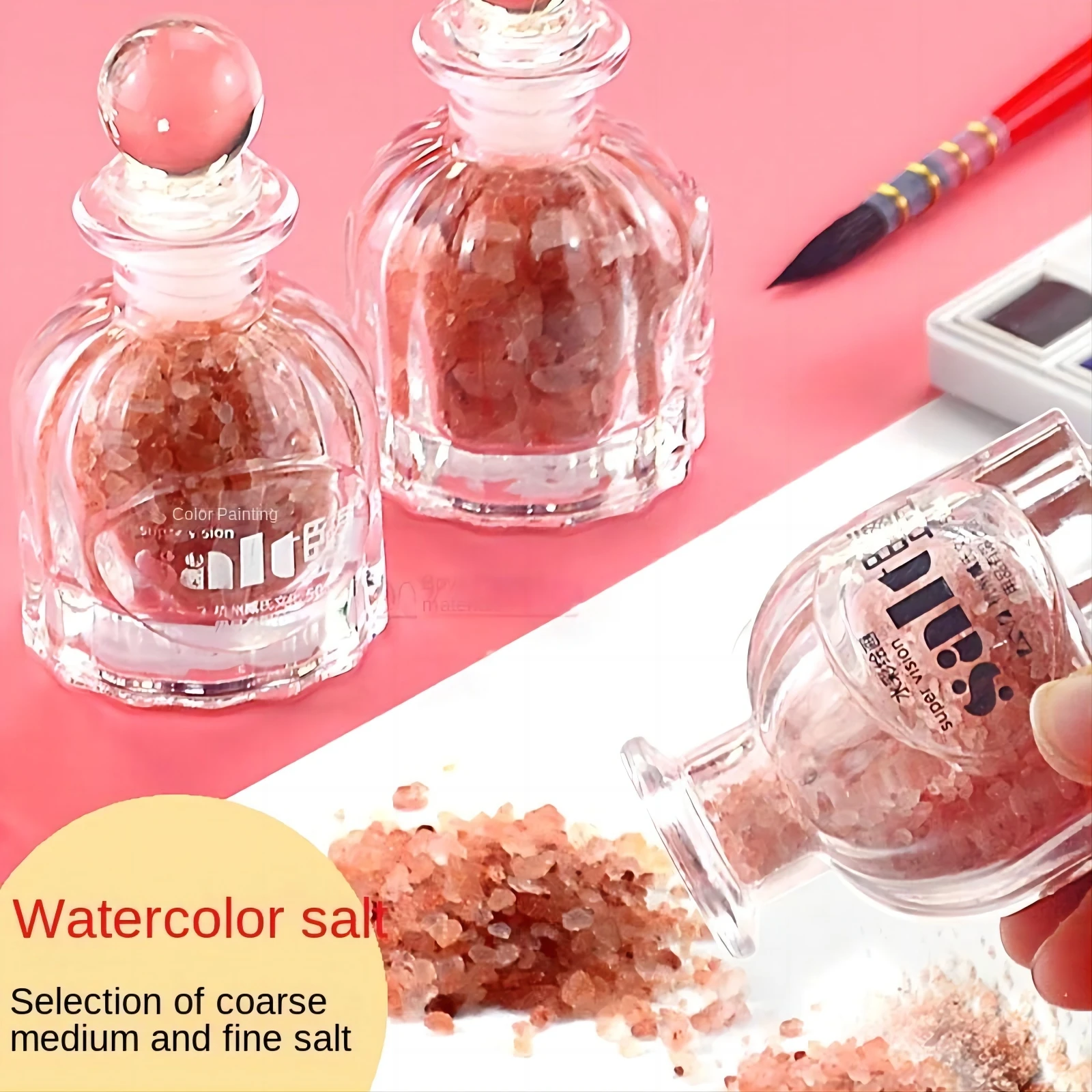 SUPER VISION Watercolor rose salt, watercolor texture media visual painting effect 50ML