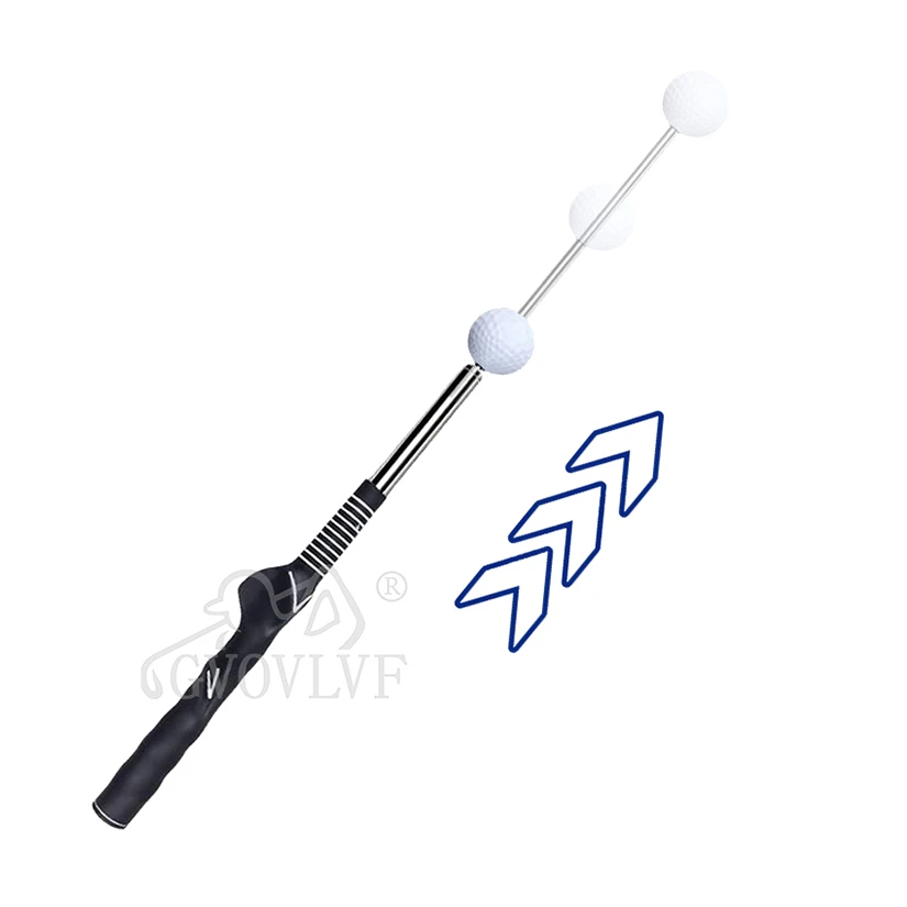 Rhythm Click Sound Telescopic Warm Up Golf Swing Trainer Correcting Gesturer Training Aid for Tempo Grip Strength Practice Stick