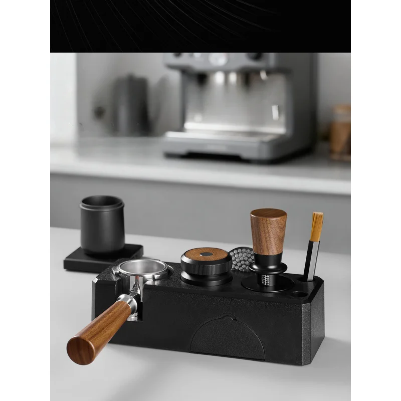 For Italian coffee powder press with walnut solid wood elastic threaded bottom 51/53/58mm