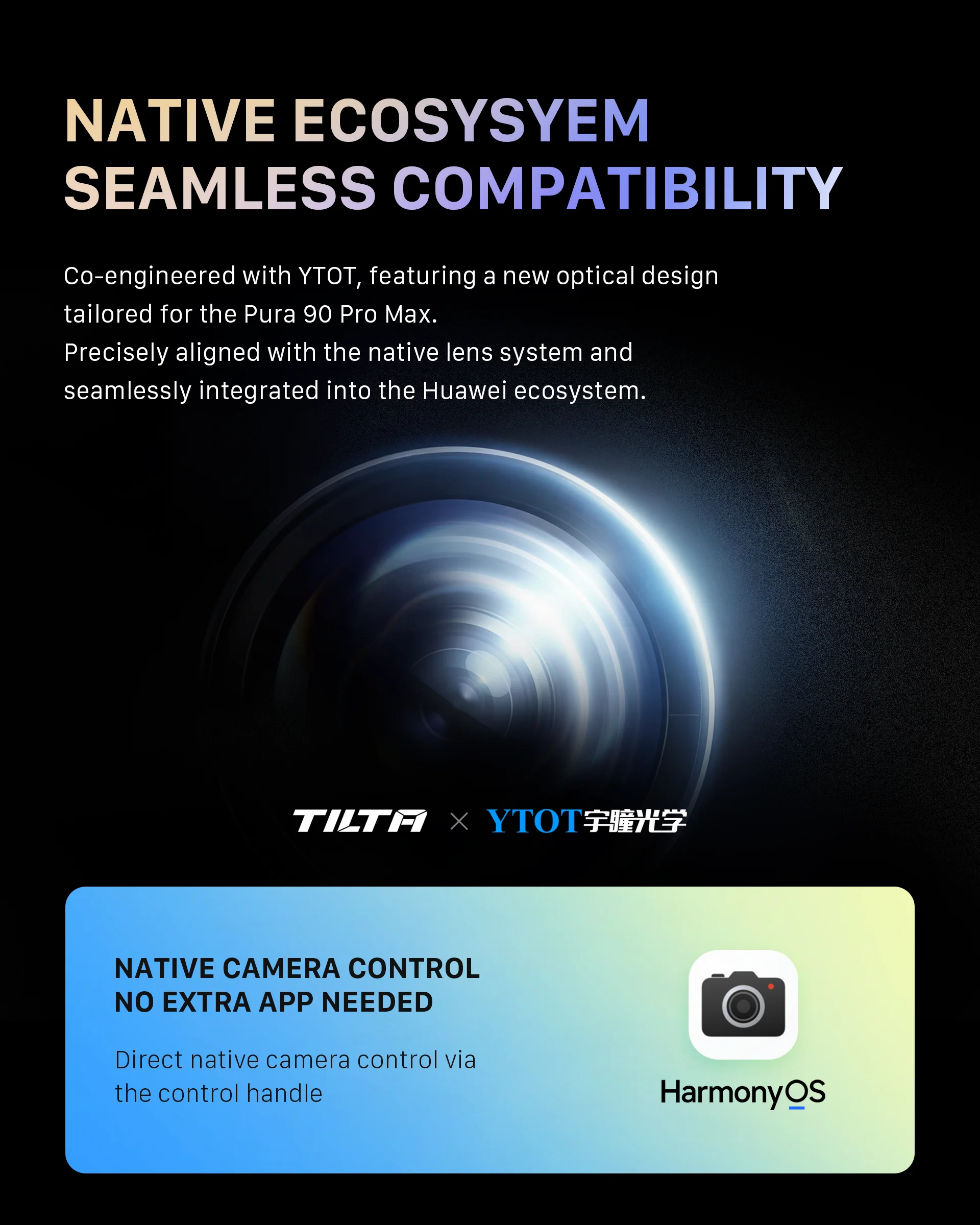 TILTA für HUAWEI Pura 90 Pro/Pro Max Teleobjektiv-Handheld-Kit DESIGN mit Fokusgriff 3,33x Telekonverter-Objektiv TKL-H80 – Detail 5