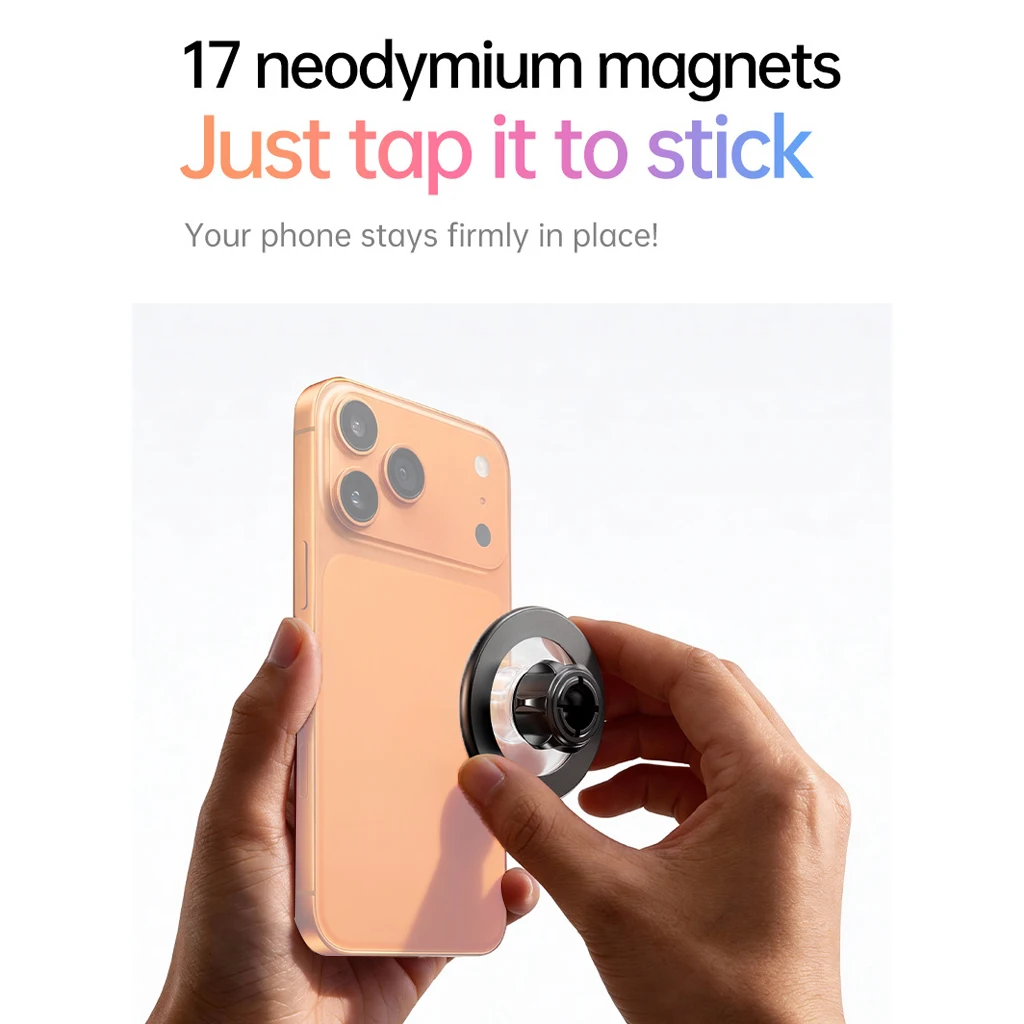 Magnetische Handyhalterung für Live-Streaming und mobiles Fotografieren, kompatibel mit MagSafe, passend für 17-mm-Kugelkopf und 1/4-Zoll-Gewinde-Stativ. – Detail 8
