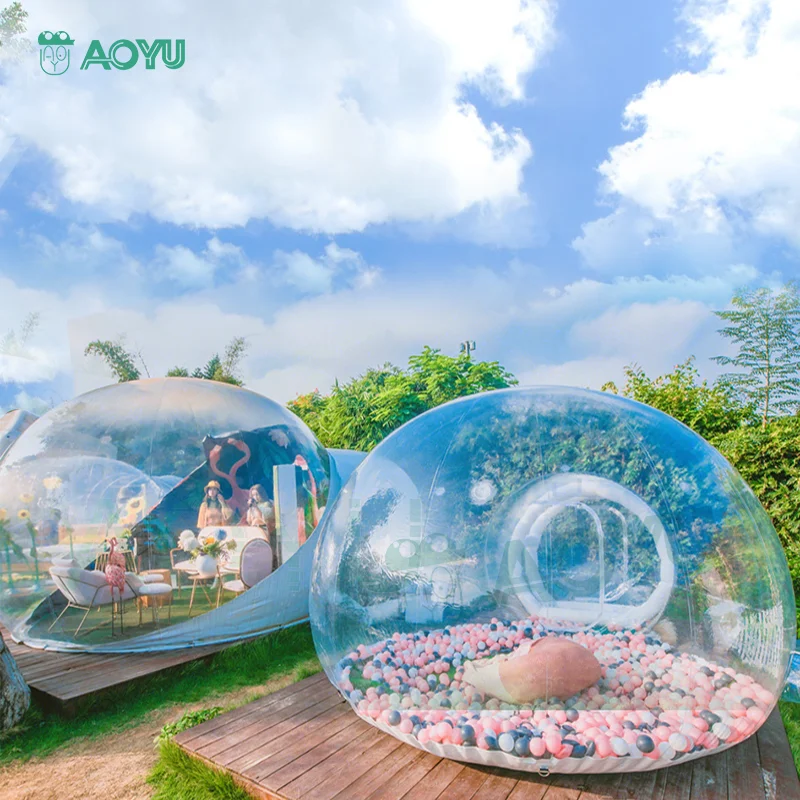 AOYU Transparent Inflatable Bubble Tent Starry Hotel Customized Size Outdoor PVC Glamping House For Hotel Campsite