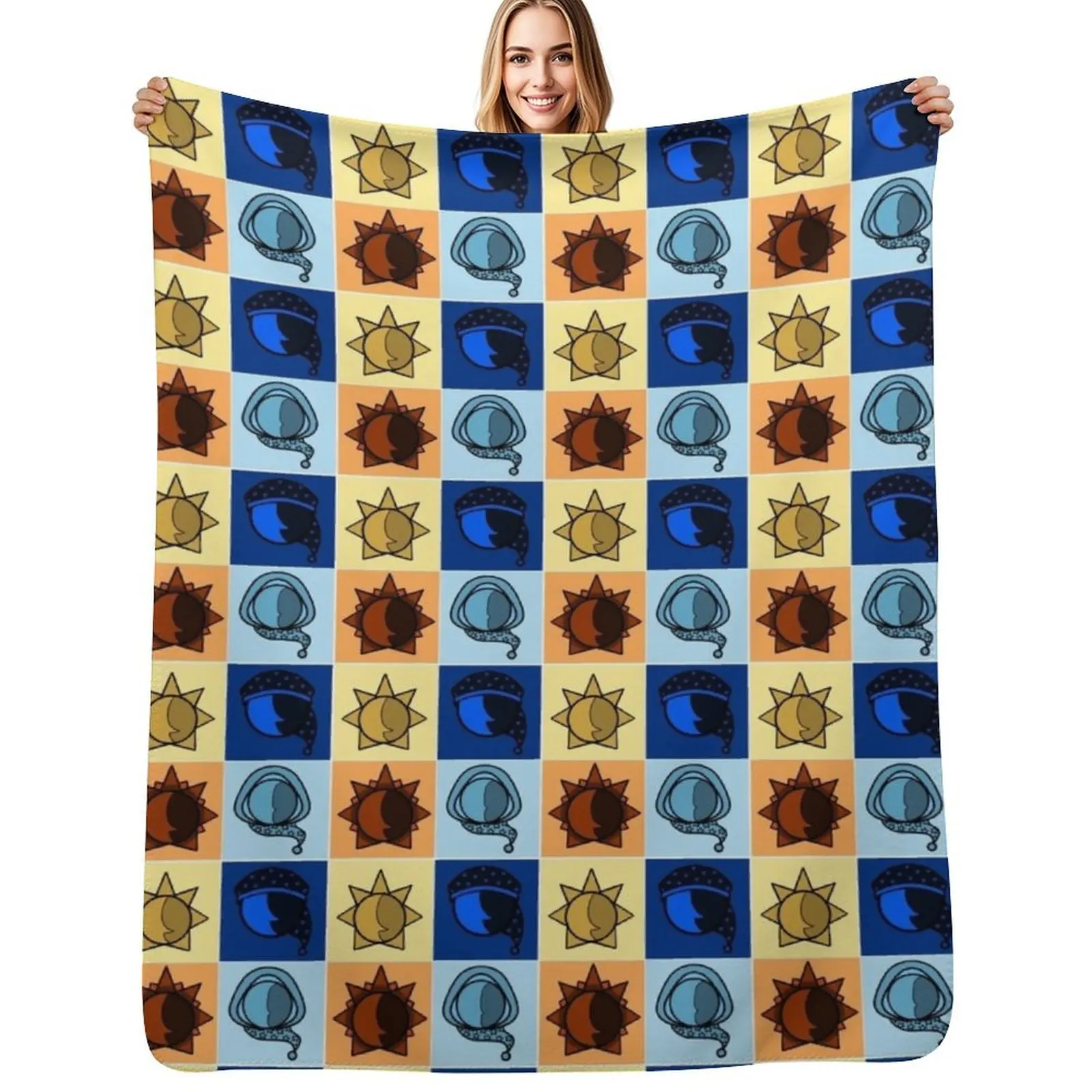 

Sun and Moon Show Brothers Throw Blanket Large Decorative Beds Thermal Shaggy Blanket