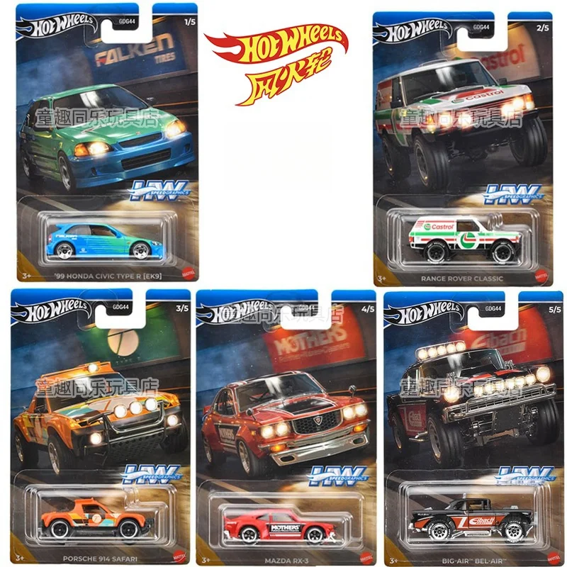 2024 Hot Wheels Premium Speed Graphics Series Model samochodu Gdg44 Alloy Honda Civic Ek9 Porsche Mazda Model Collection Kid Man Gift