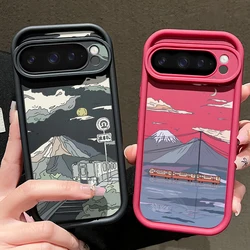 Zachte TPU Telefoon Case Voor Google Pixel 10 9 Pro XL 9A 8A 7A Schokbestendig Landschap Patroon Siliconen Cover voor Google Pixel 8 7 9 Pro