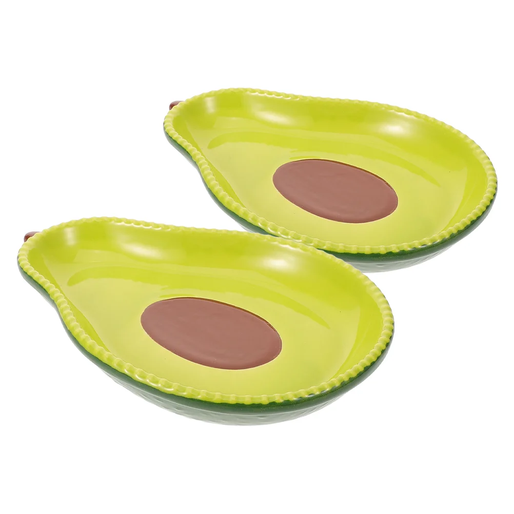 

2 Pcs Dinner Plate Avocado Ceramic Bowl Flatware Ceramics Spoon Rest for Stove Top