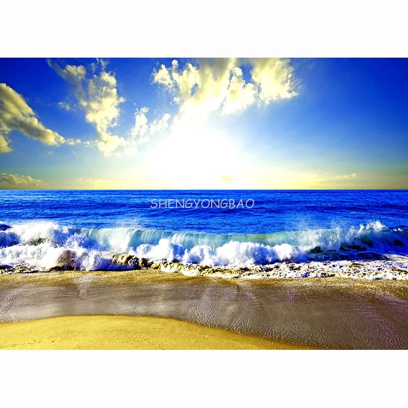 Sandy Beach Holiday Summer Digital Photography Backdrop Prop Coconut Tree Landscape Window Photo Studio Background JK-11