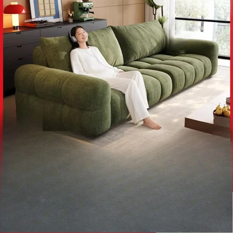 

Fabric marshmallow, puff retro small apartment, modern living room removable sofa