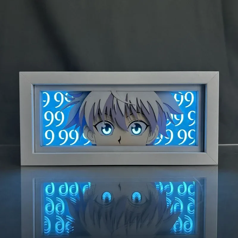 3D Anime Night Lamp Killua Zaoldyeck Paper Carving Light Hunter X Hunter LED Light Box Action Figure Table Lamp Birthday Gifts