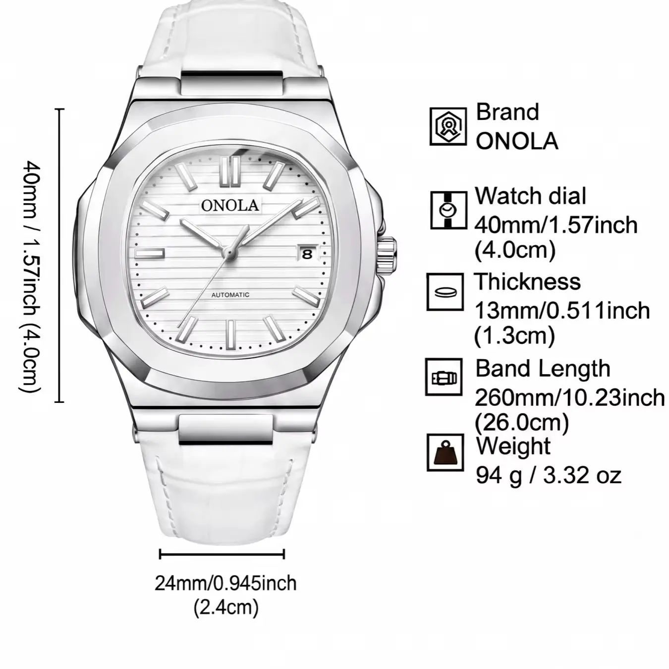 ONOLA Men's High-End Mechanical Watch with Date Display Texture Dial, Night Light Waterproof Fashion Style Watch, a Gift for Fri