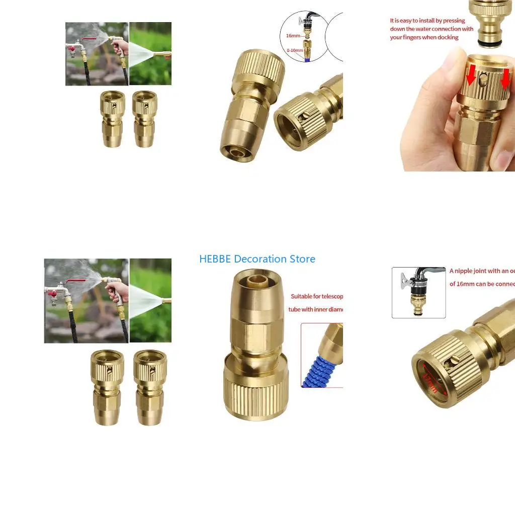 

B0KC 2pcs Brass Hose Connectors Hose Adapters for Convenient Outdoor Cleaning Tasks