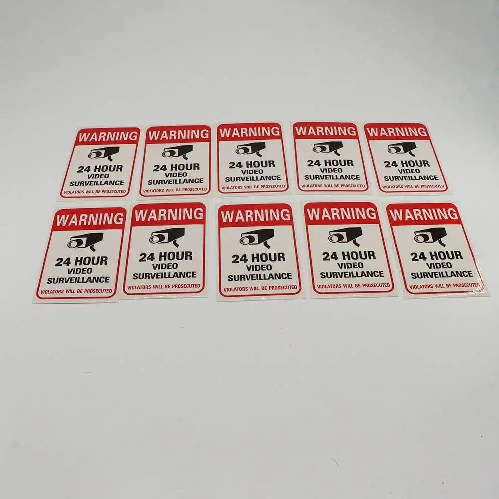 PVC 24 Hour Monitor Camera Security Camera Sign Decals Warning Sticker Warning Signs Stickers