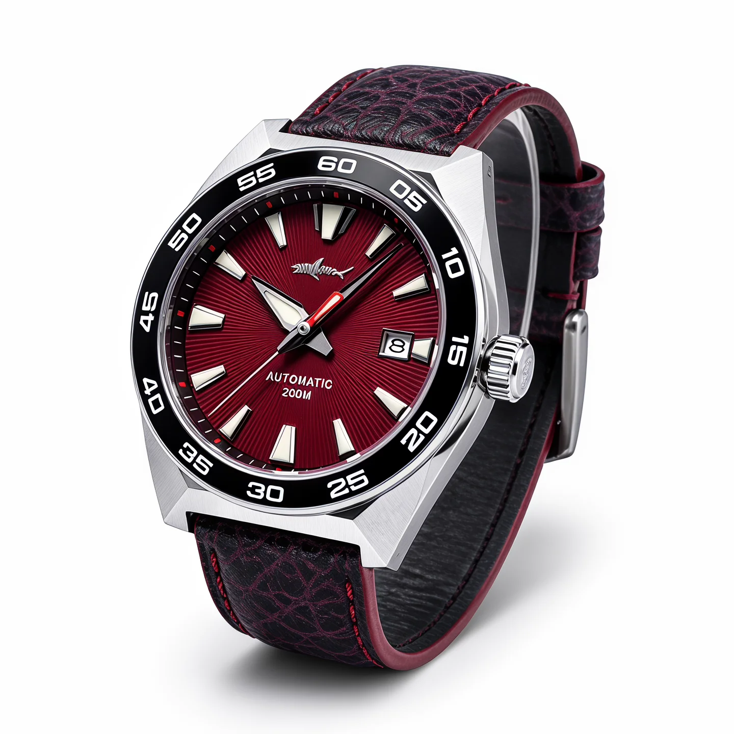 Heimdallr Monster Diver Watch Automatic Mechanical Men Sapphire Crystal 200m Waterproof Frost Blue Dial Luminous Wristwatch