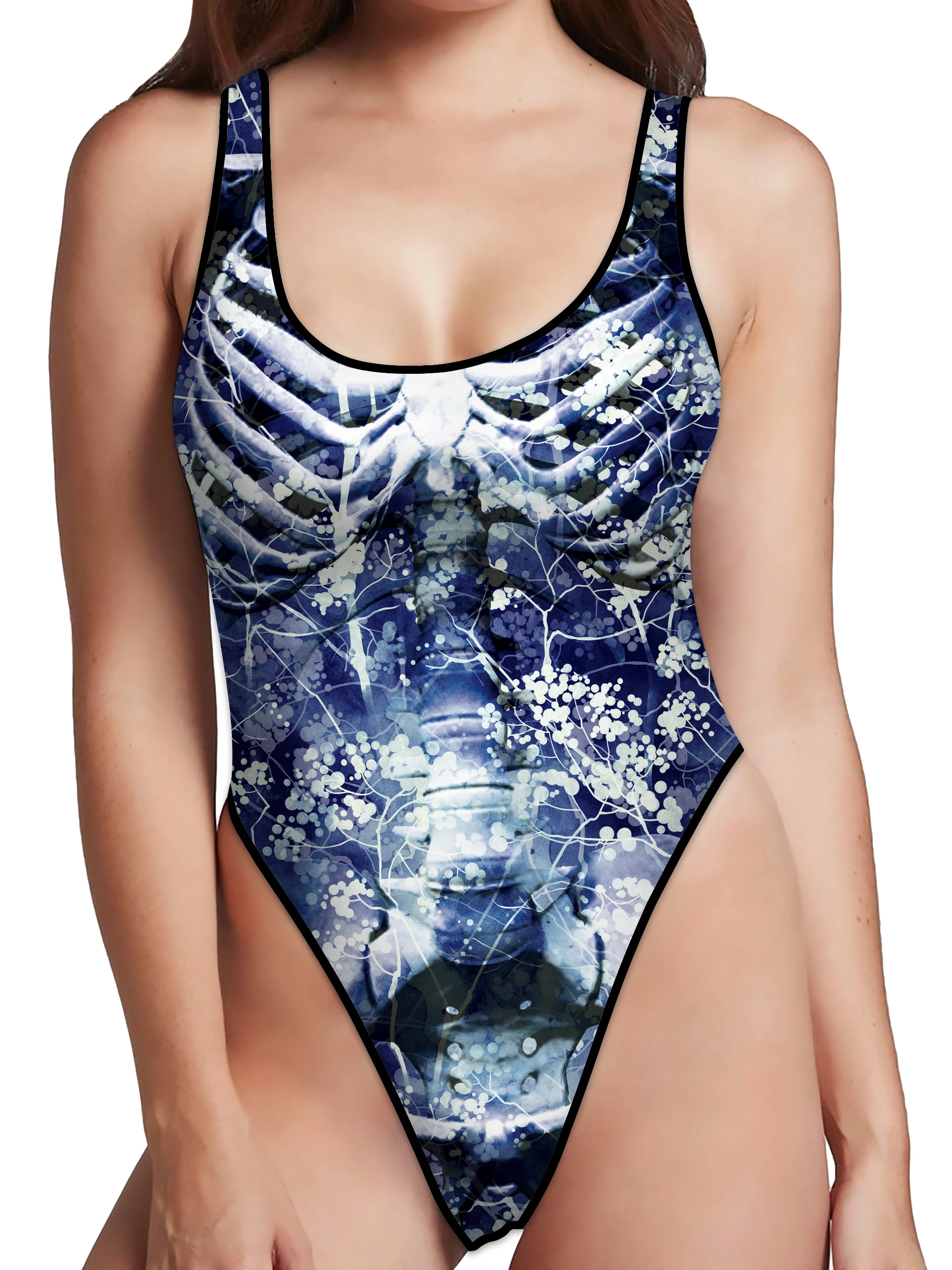 Vip Mode Zomer Skelet Print Zentai Bodysuit Mouwloze Y2k Vrouwen Body Streetwear Strand Jumpsuit Rompertjes Playsuit