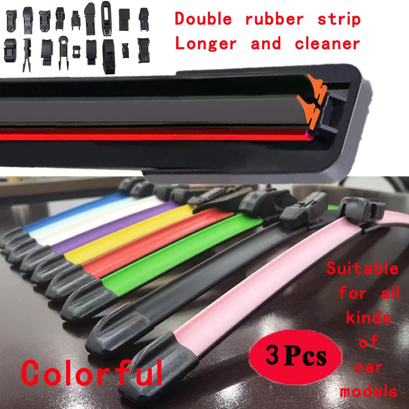 For Toyota FJ Cruiser SUV 4.0 4WD GSJ1 2005 2006 2010 2011 2013 14 2018 2019 2020 Colorful Double Rubber Windshield Wiper Blades