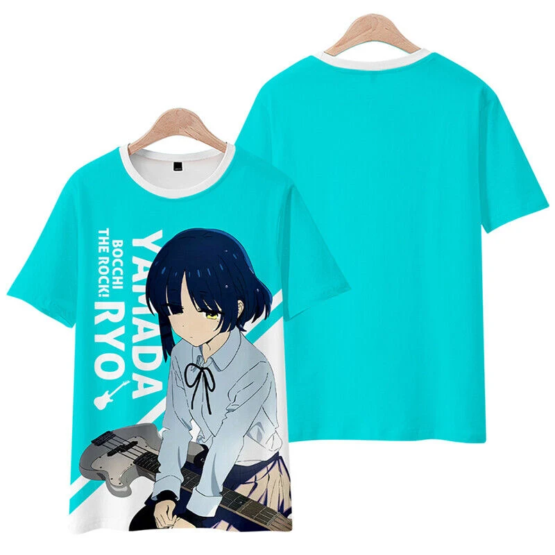Summer Anime Bocchi The Rock 3D Print T-Shirts Streetwear Men Fashion Oversized O-Neck Short Sleeved T Shirt Tees Tops Clothing