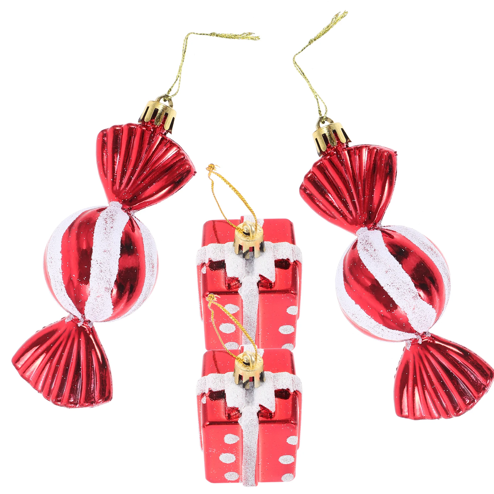 

4Pcs Christmas Tree Hanging Ornaments Xmas Party Decorations Plastic Candy Gift Box Pendants for Home Garden