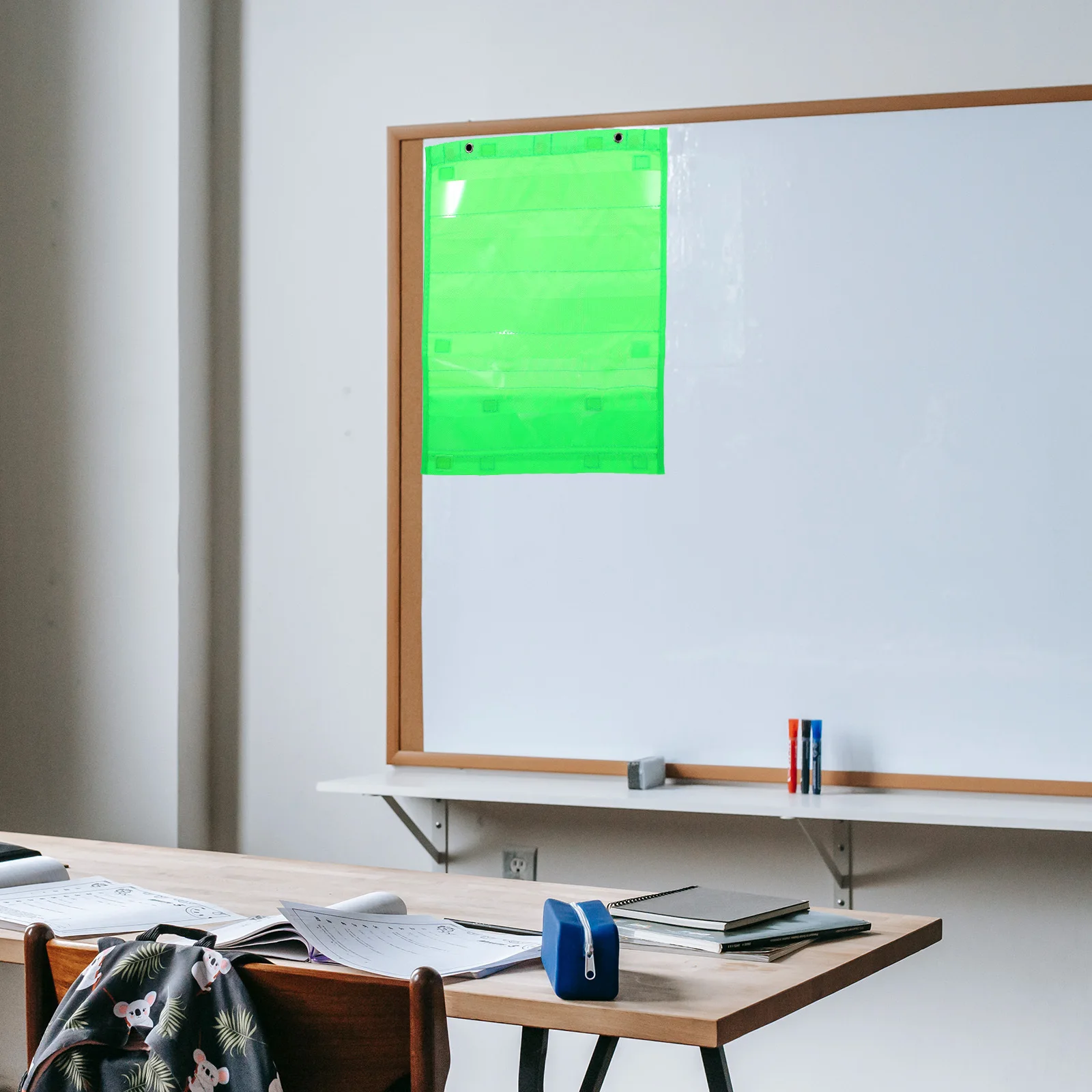 

Large Capacity Transparent Wall Hanging Storage Bag Classroom Organizer Pocket Chart for Cards Files Clear Storage Bag