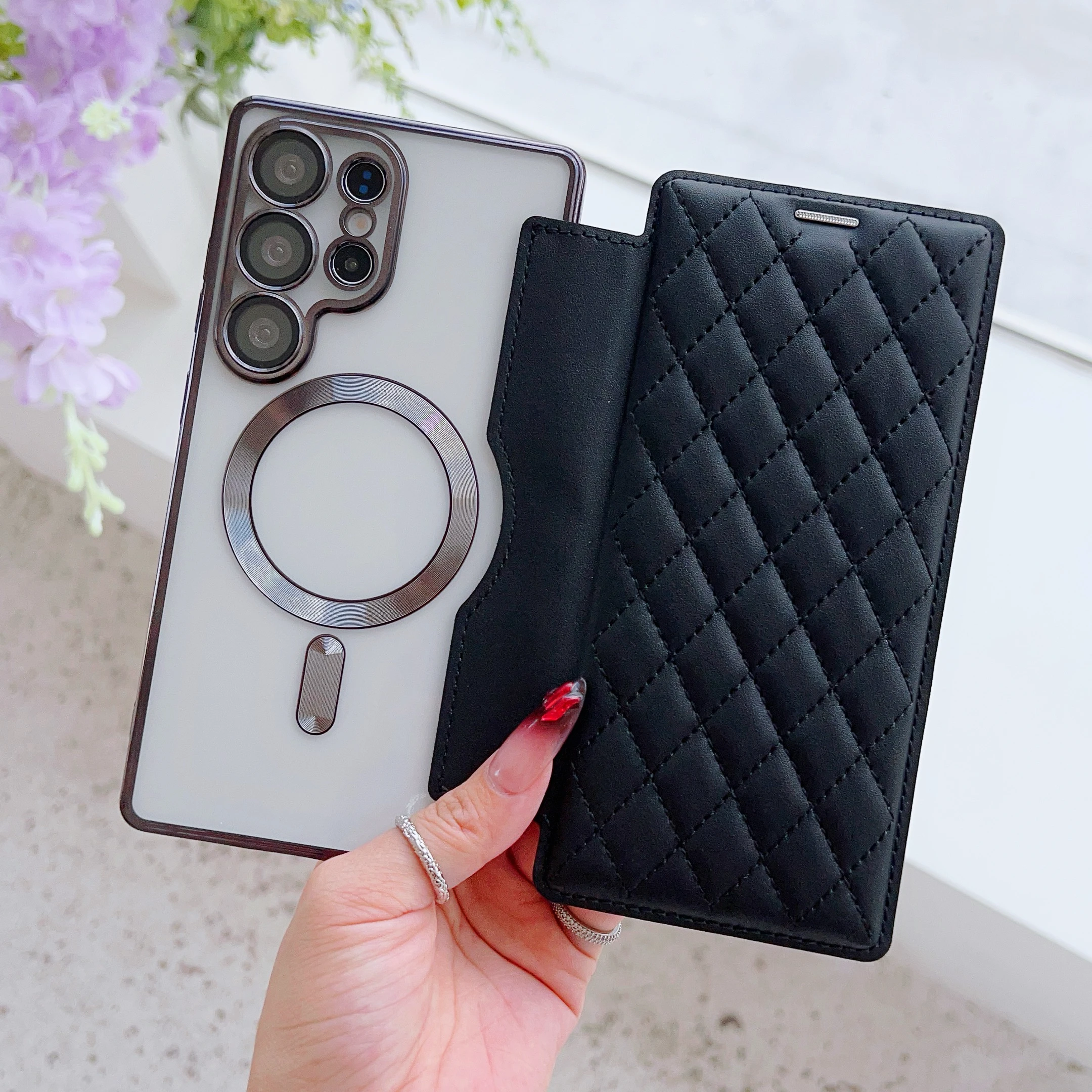 

For Samsung Galaxy S25 S24 S23 S22Ultra PLUS A05 A15 A35 A55 A06 A16 A26 A36 A56 Phone Case With card bag Leather Magnetic Cover