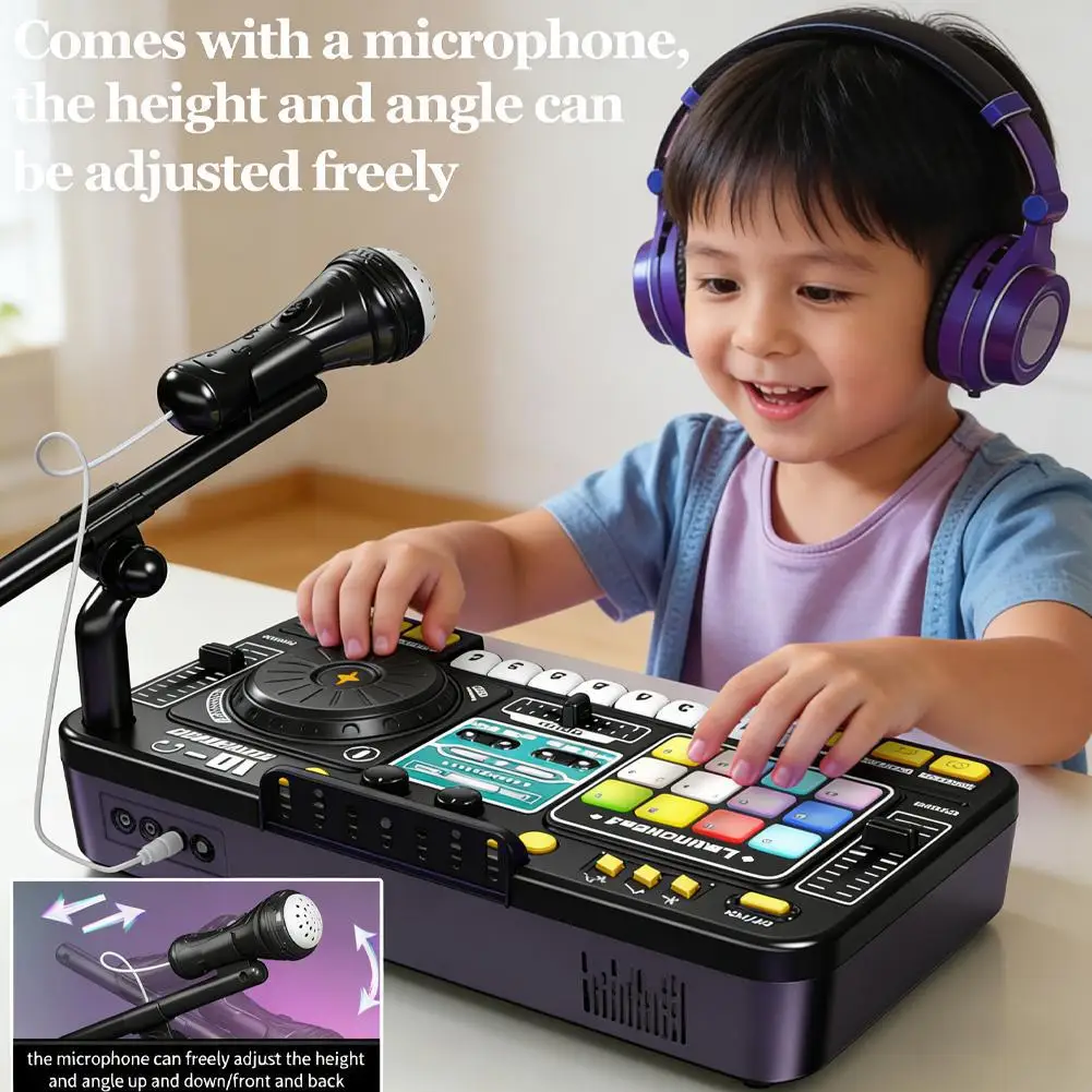

Детский DJ-микшер, игрушка-контроллер со звуковыми эффектами, многофункциональная для детей, электронная музыкальная студия, обучающая игра, подарок на день рождения