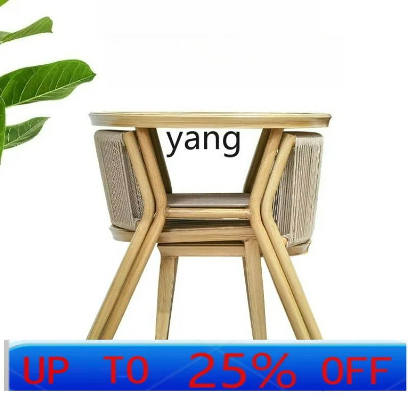 

LTT leisure tables and chairs outdoor small coffee table simple rattan chair three-piece reading tea table combination